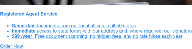 Order Registered Agent Service