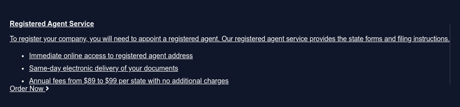 Order Registered Agent Service Order Online