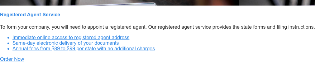 Order Registered Agent Service Order Online